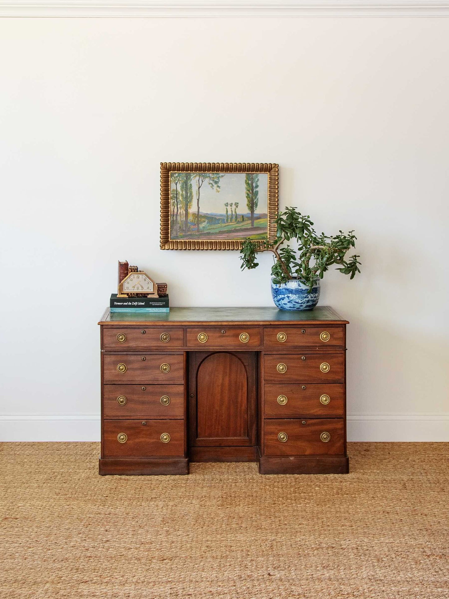 Antique English Regency Mahogany Leather-Top Partners Desk | 1840s