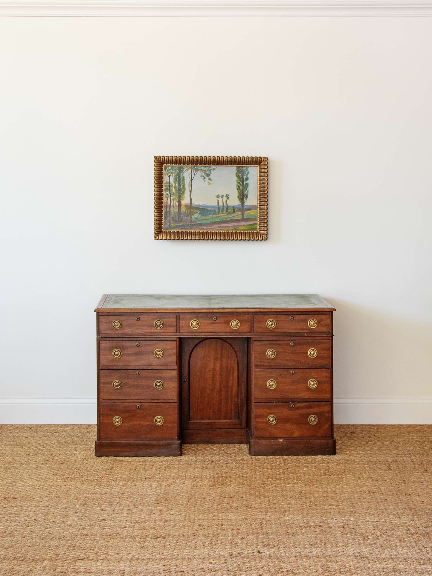 Antique English Regency Mahogany Leather-Top Partners Desk | 1840s