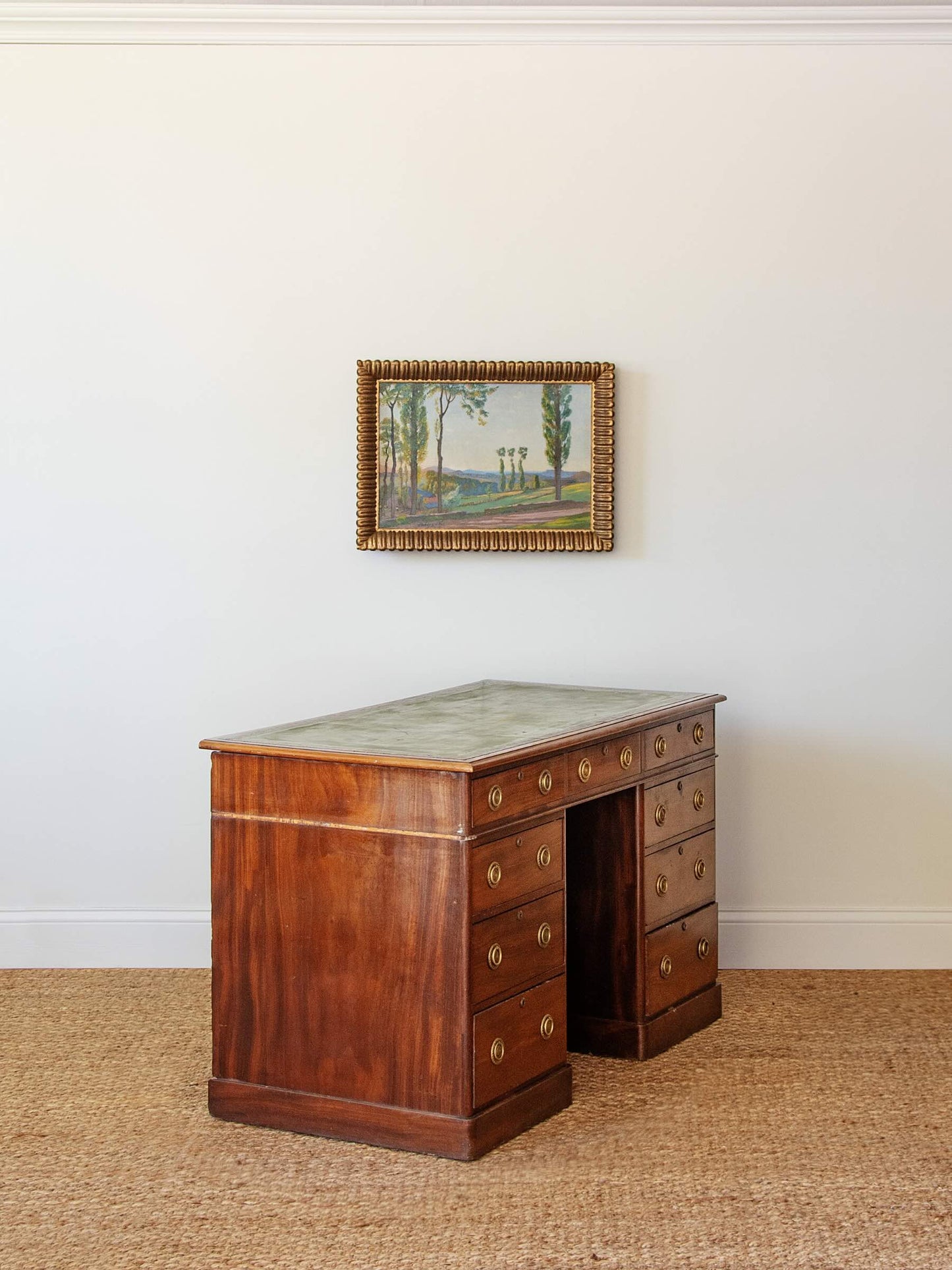 Antique English Regency Mahogany Leather-Top Partners Desk | 1840s