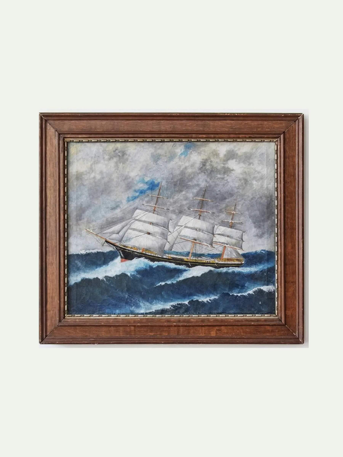painting of a ship on the ocean