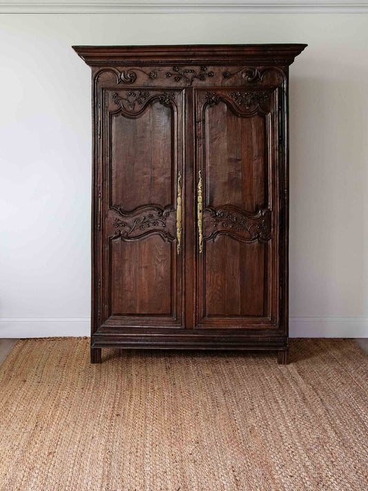 Hand Carved Antique Provincial French Oak Armoire | ca. 1780s