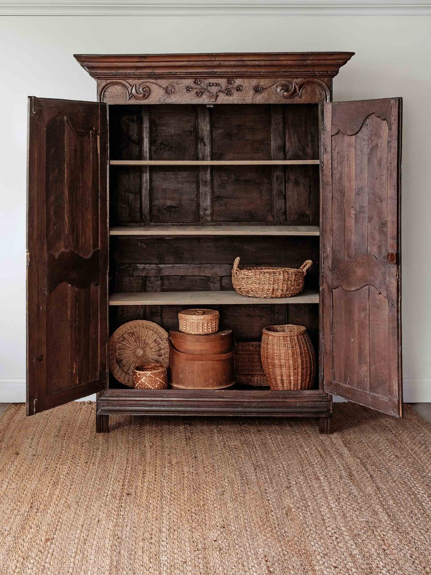 Hand Carved Antique Provincial French Oak Armoire | ca. 1780s