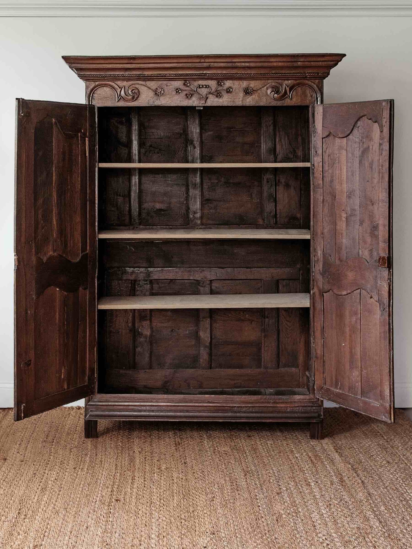 Hand Carved Antique Provincial French Oak Armoire | ca. 1780s