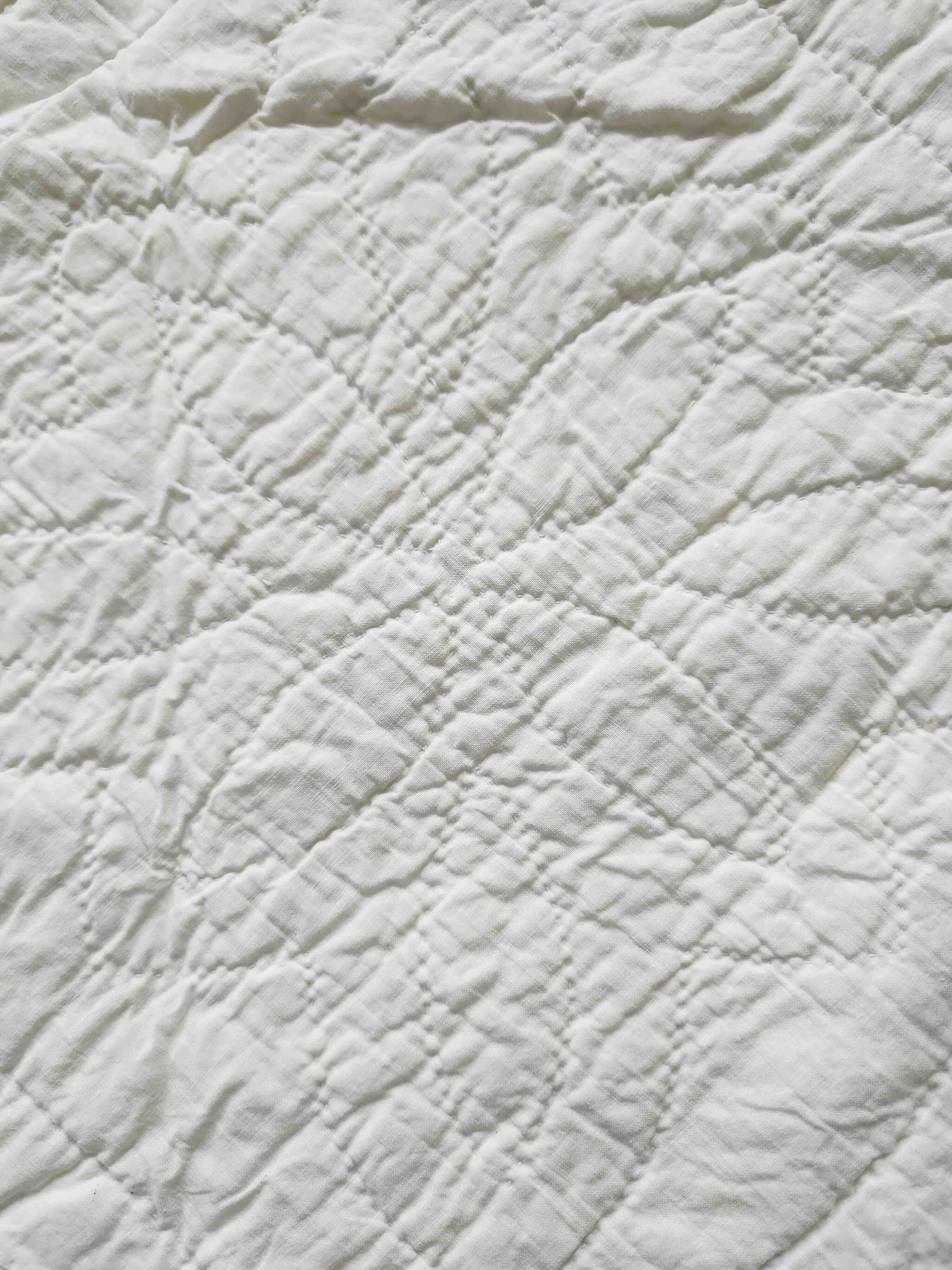 Close-up of textured white fabric