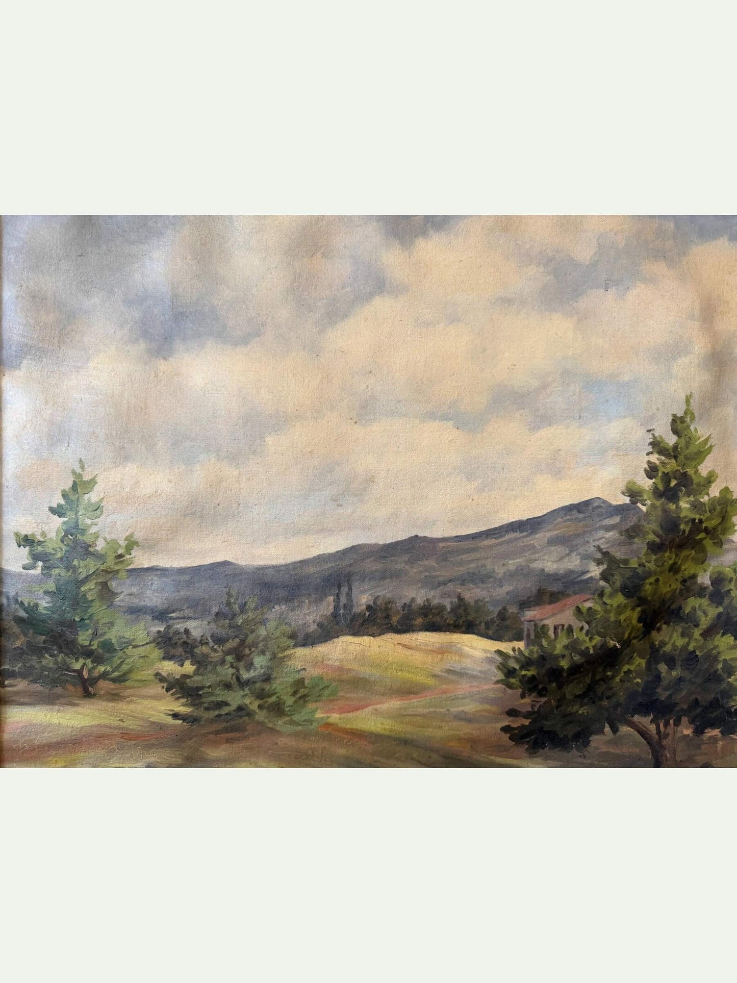 Antique Landscape Oil on Canvas