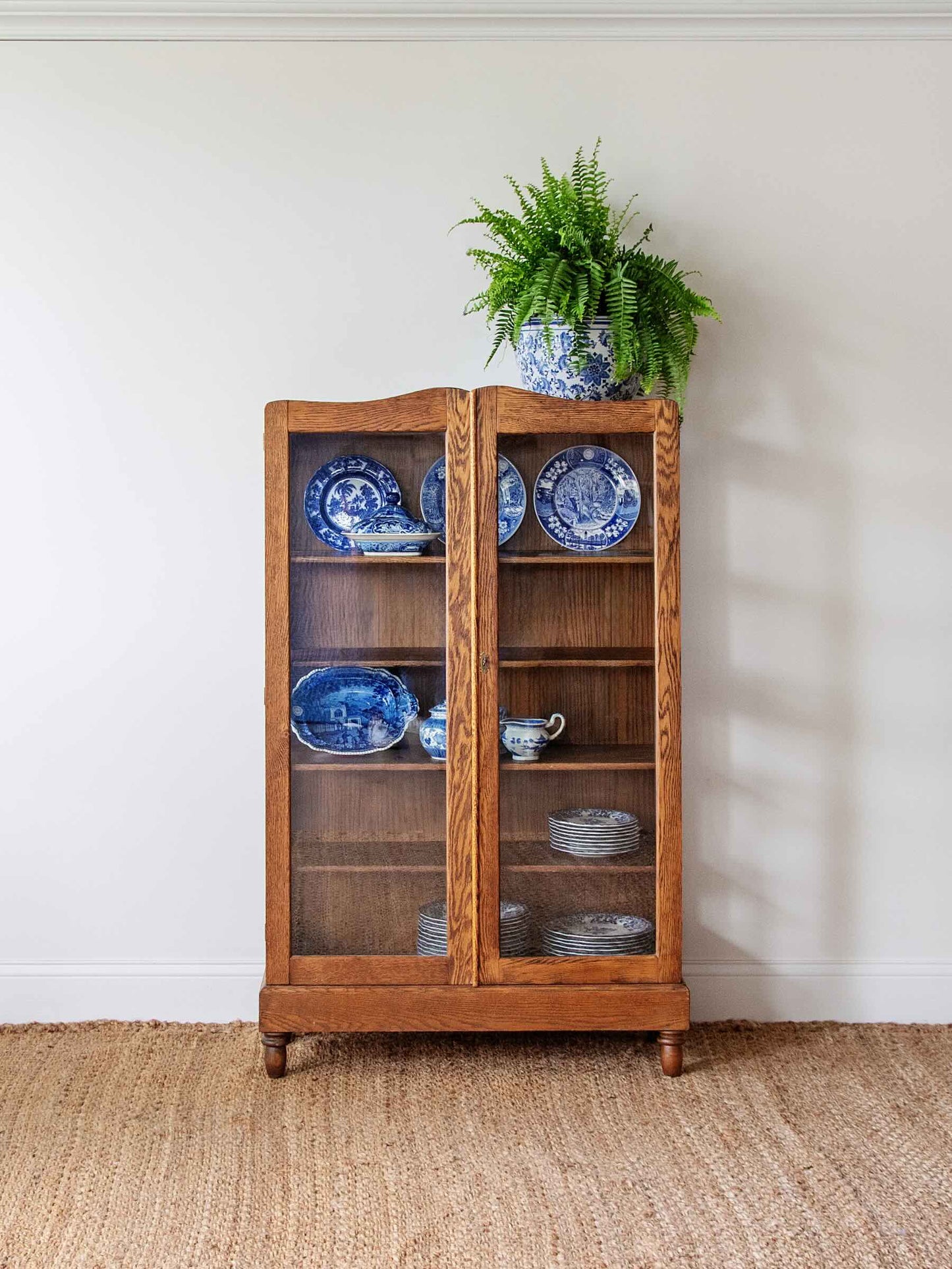 Antique Oak and Glass Display Case