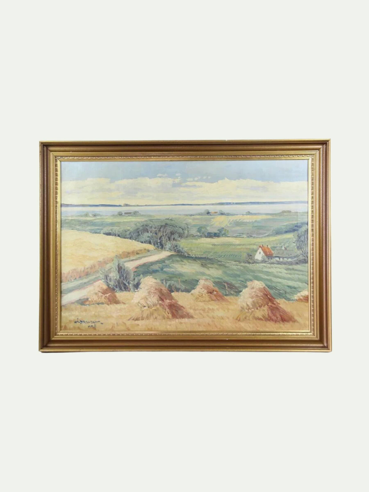 danish landscape antique oil on canvas