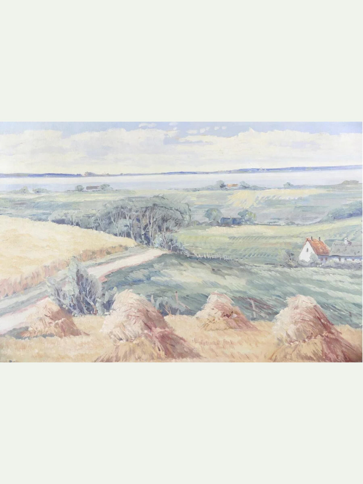 danish landscape antique oil on canvas
