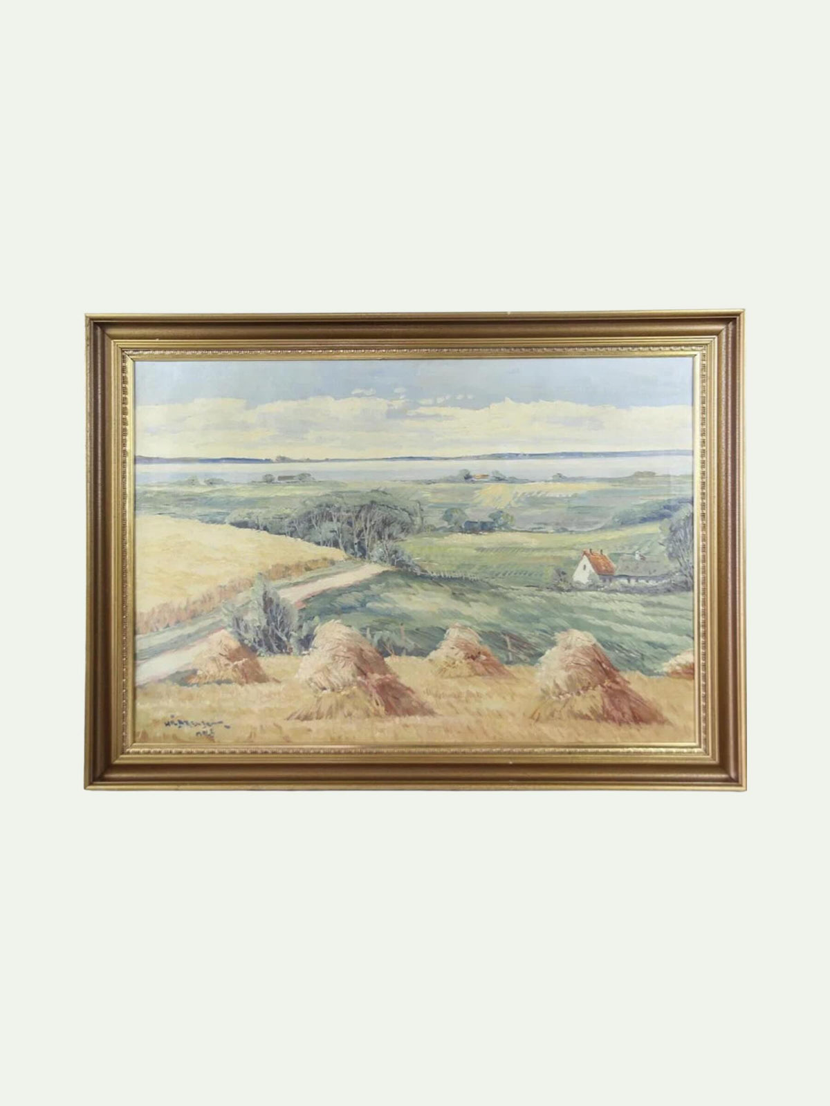 danish landscape antique oil on canvas