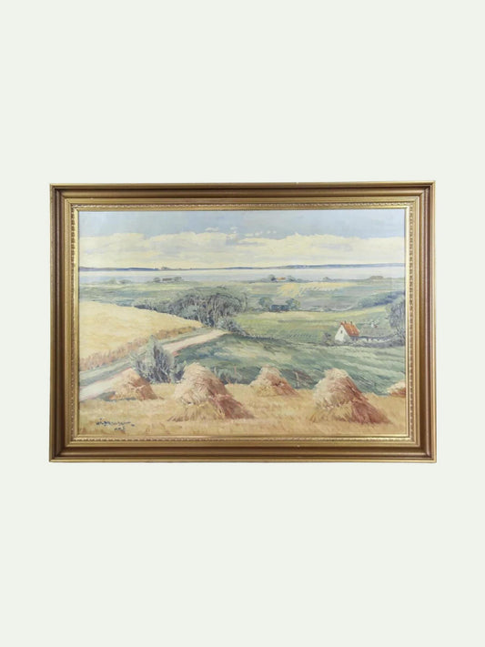 danish landscape antique oil on canvas