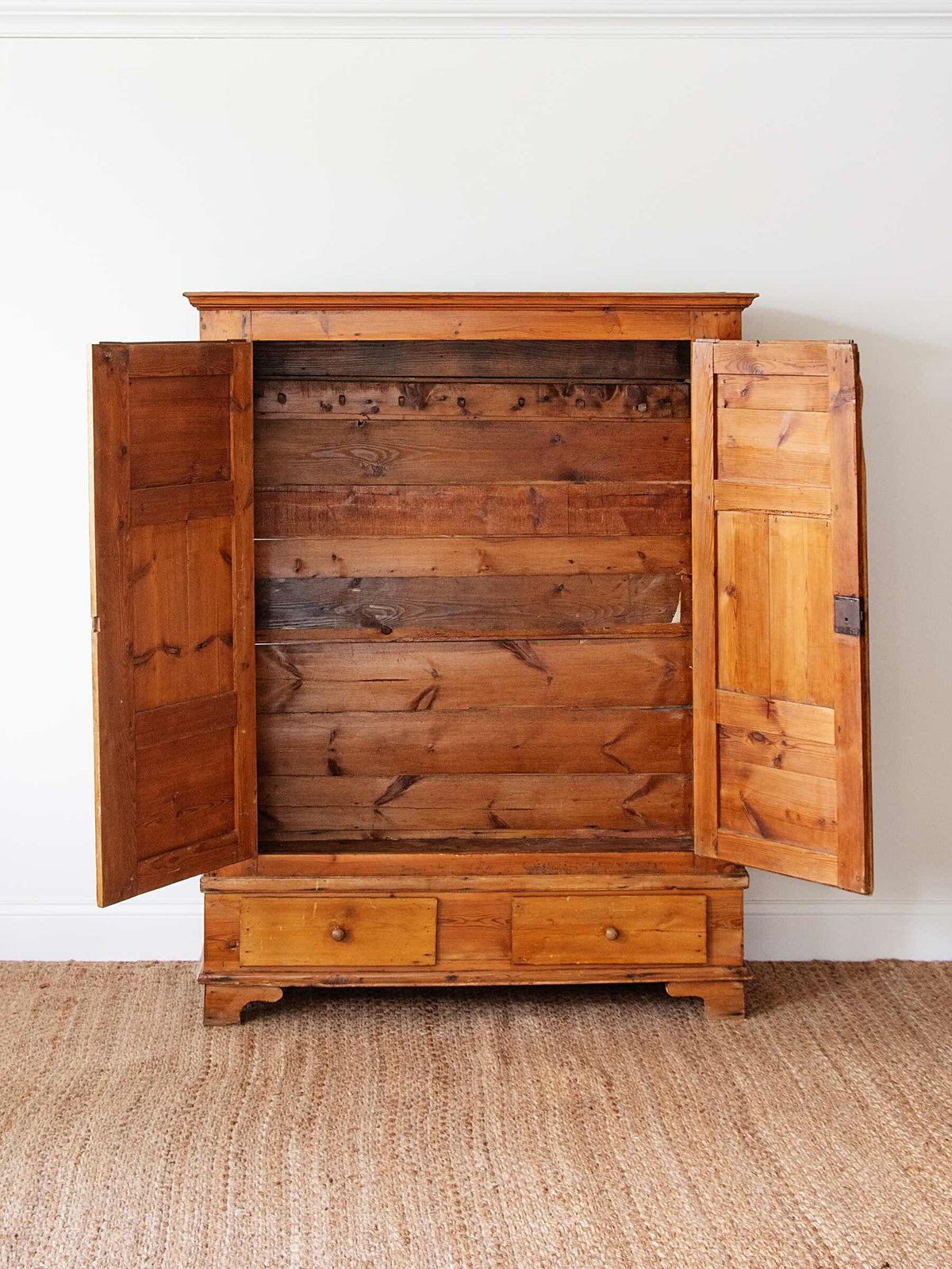 rustic wood pine dresser interior