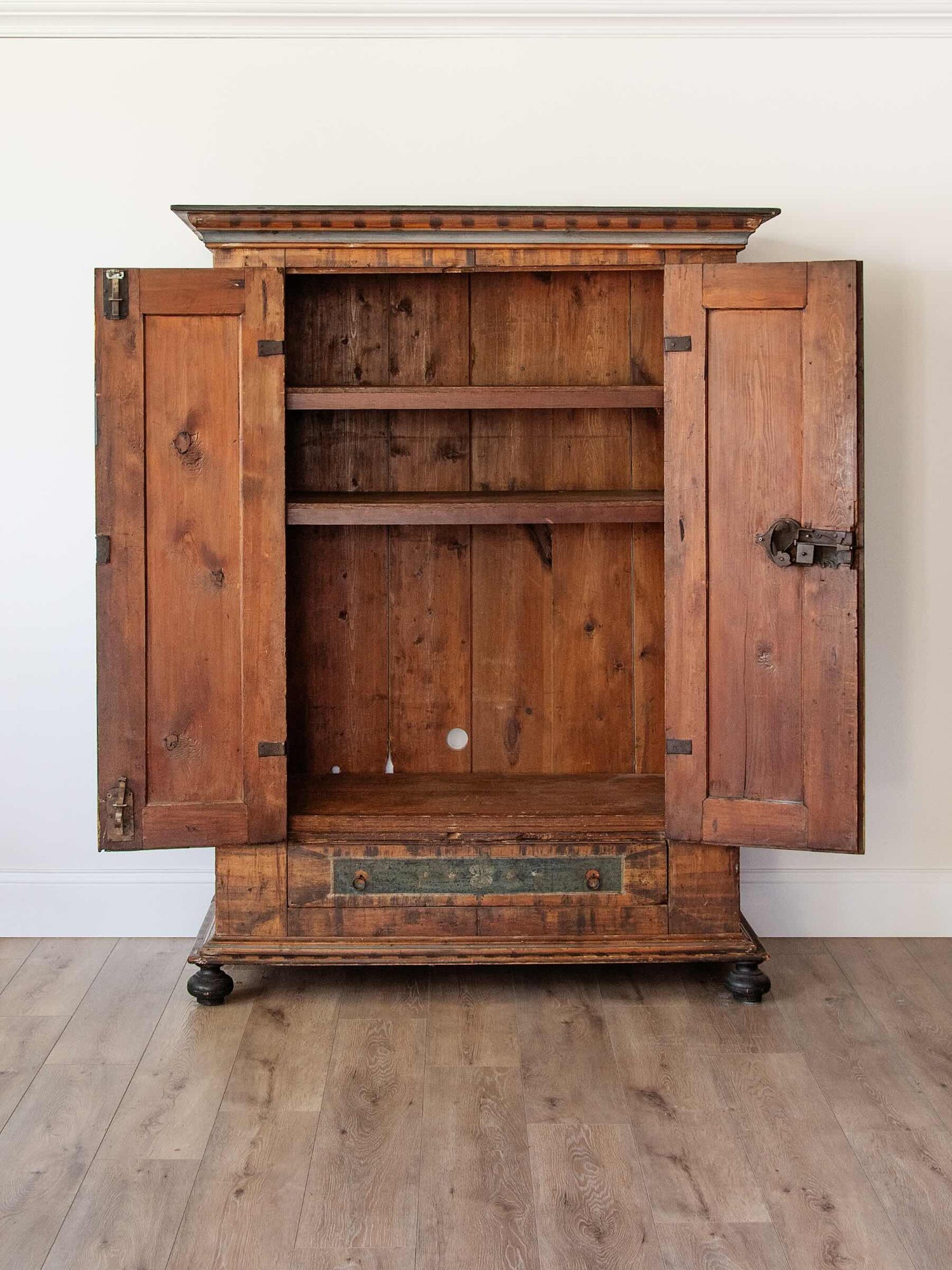 Antique Tyrolean Hand-Painted Bauernschrank with Faux-Bois Finish | ca. 1790s