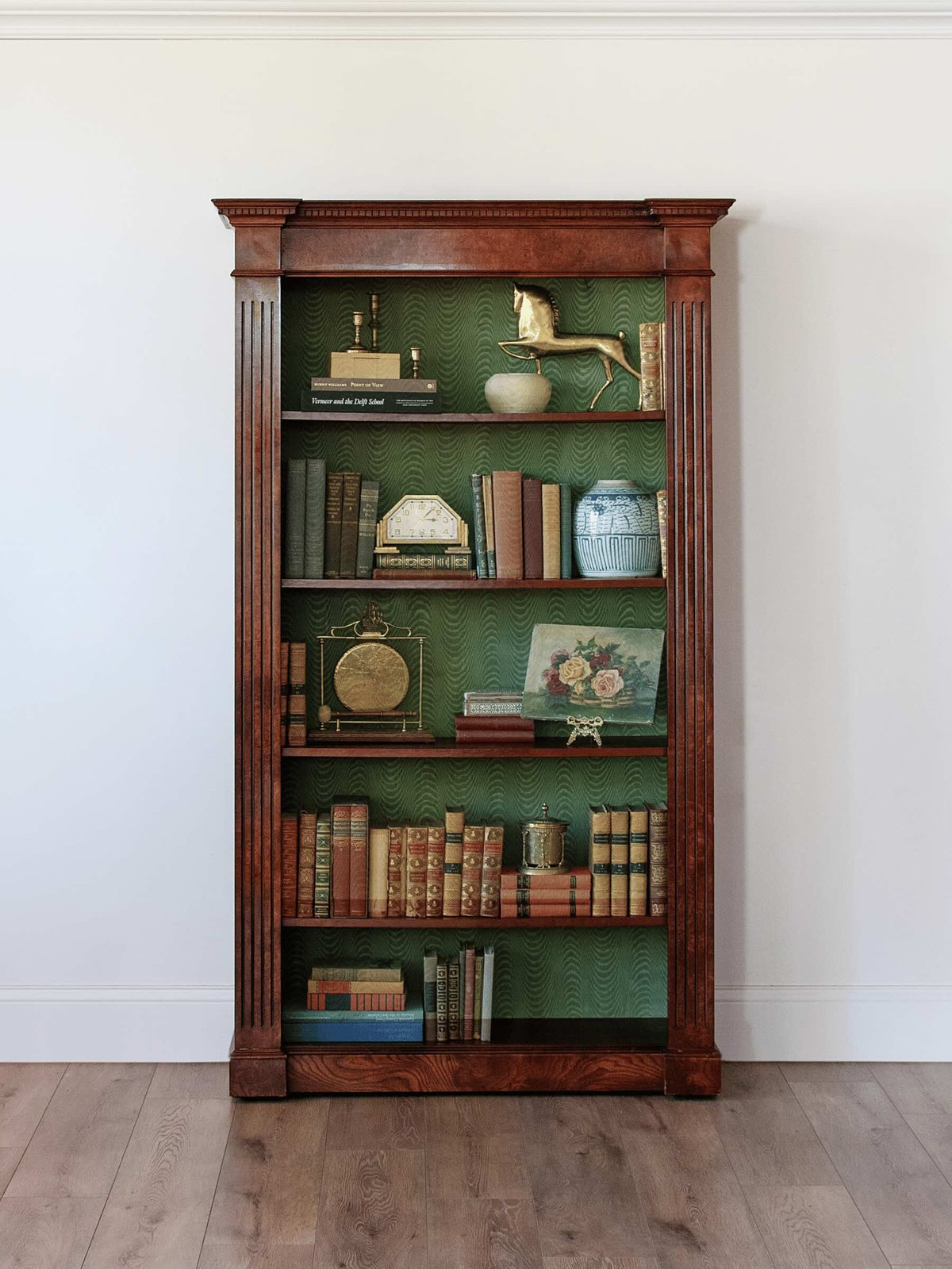 antique victorian mahogany bookcase with fluted columns