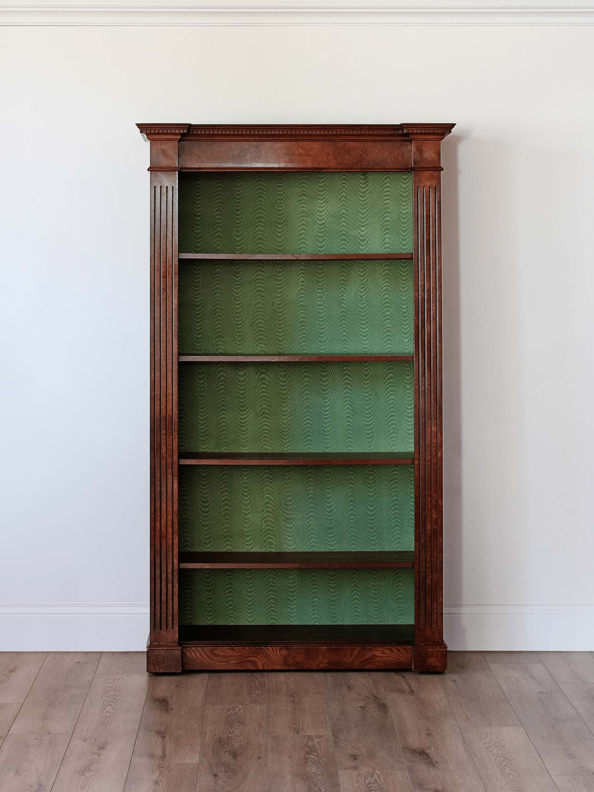 antique victorian mahogany bookcase with fluted columns