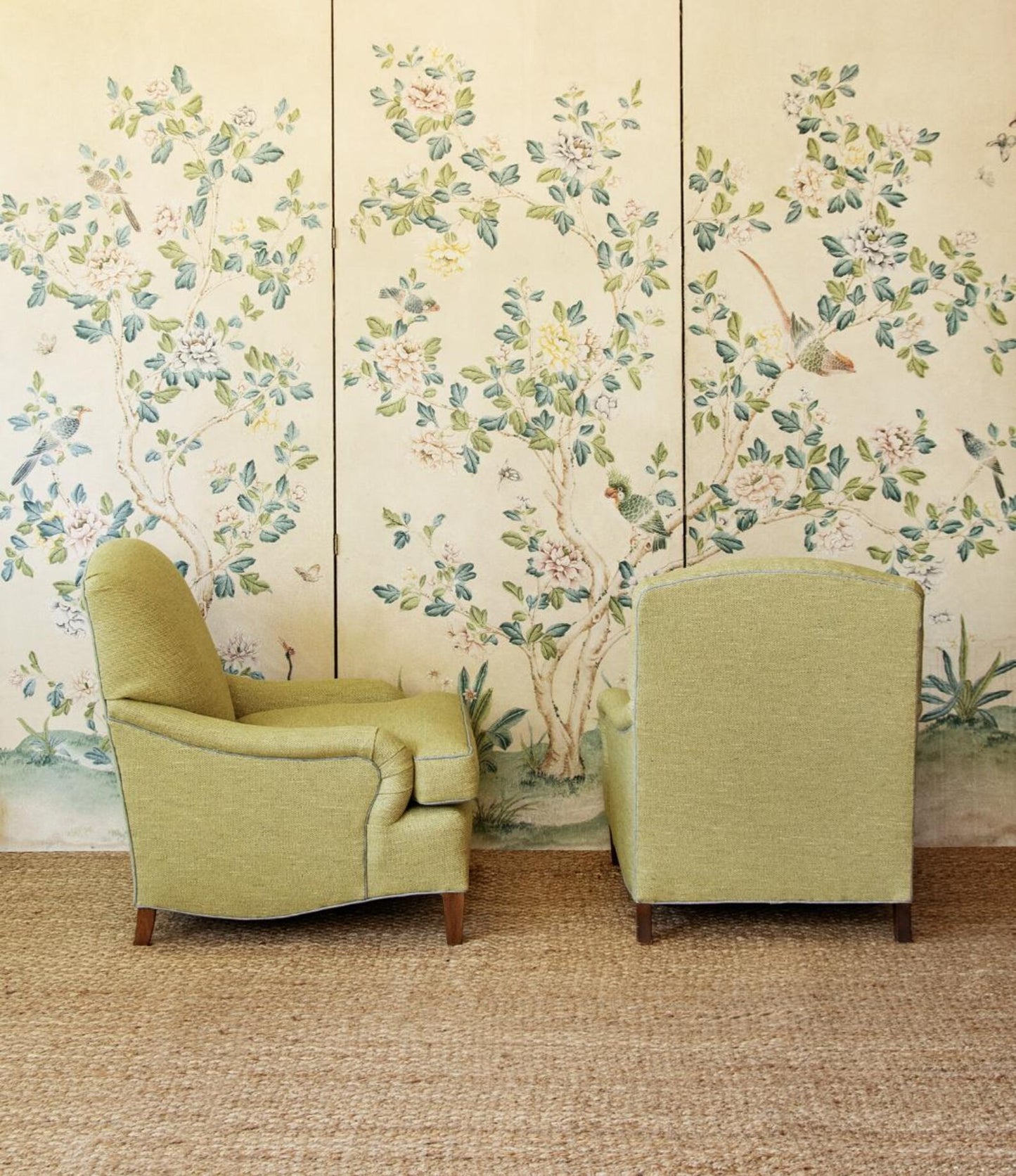 Custom Upholstered English Roll Arm Chairs - PAIR