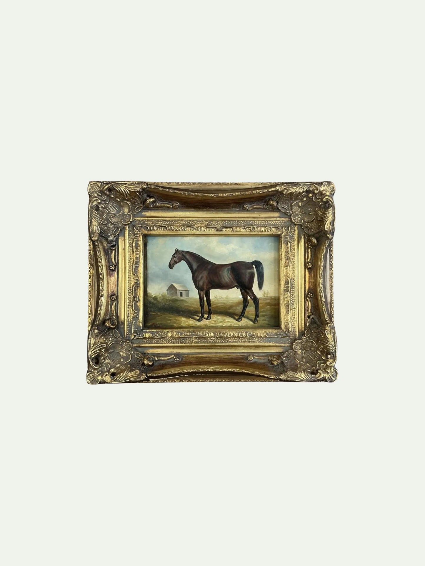 English Equestrian Oil on Board