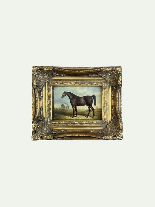 English Equestrian Oil on Board