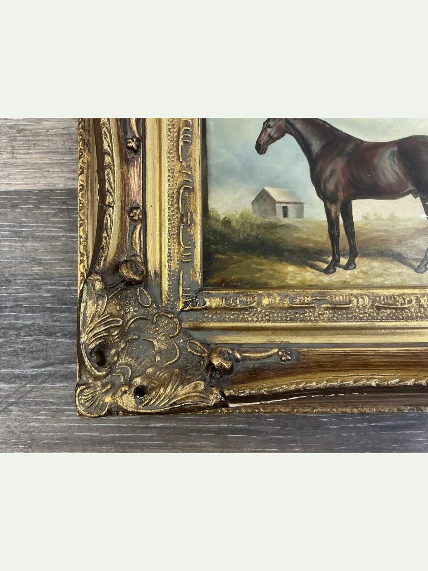 English Equestrian Oil on Board