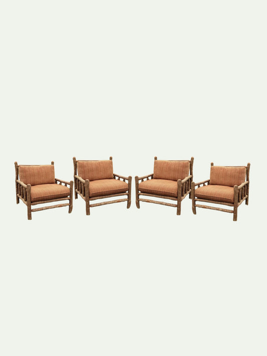 Set of Four Old Hickory "Old Faithful" Great Room Lounge Chairs