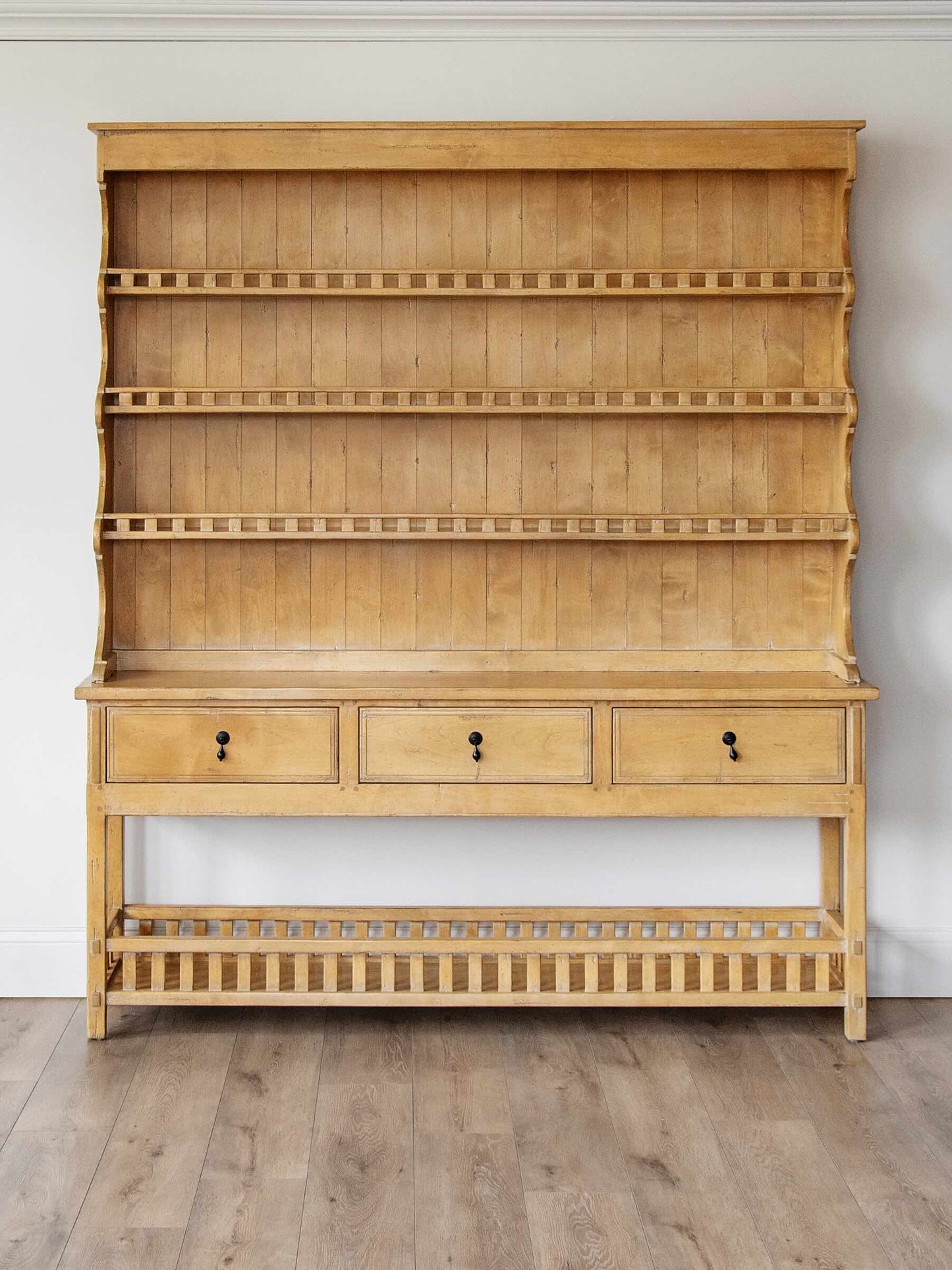 Guy Chaddock Country French Plate Rack Hutch | English Farmhouse Painted Pine Dresser