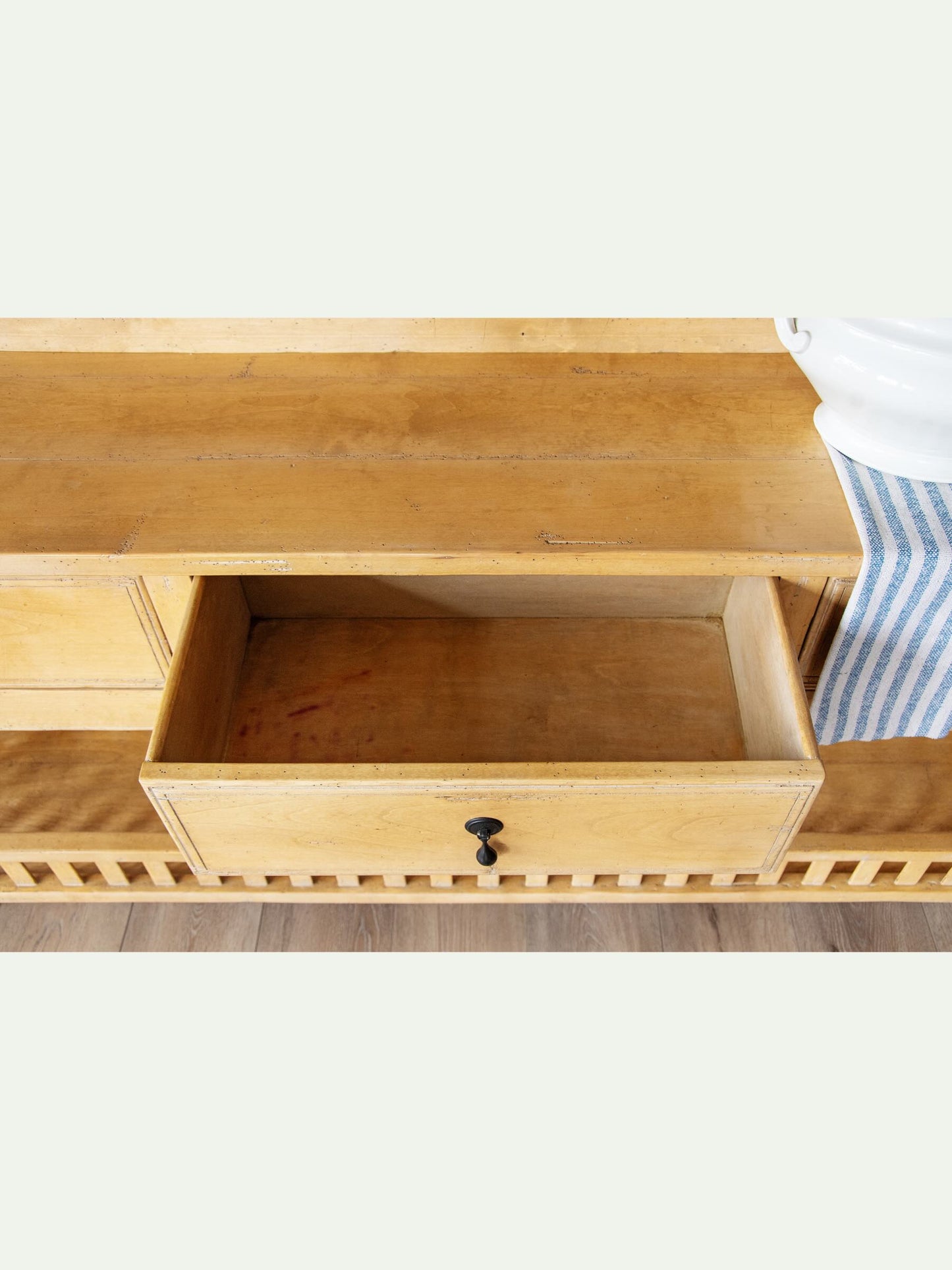 Guy Chaddock Country French Plate Rack Hutch | English Farmhouse Painted Pine Dresser