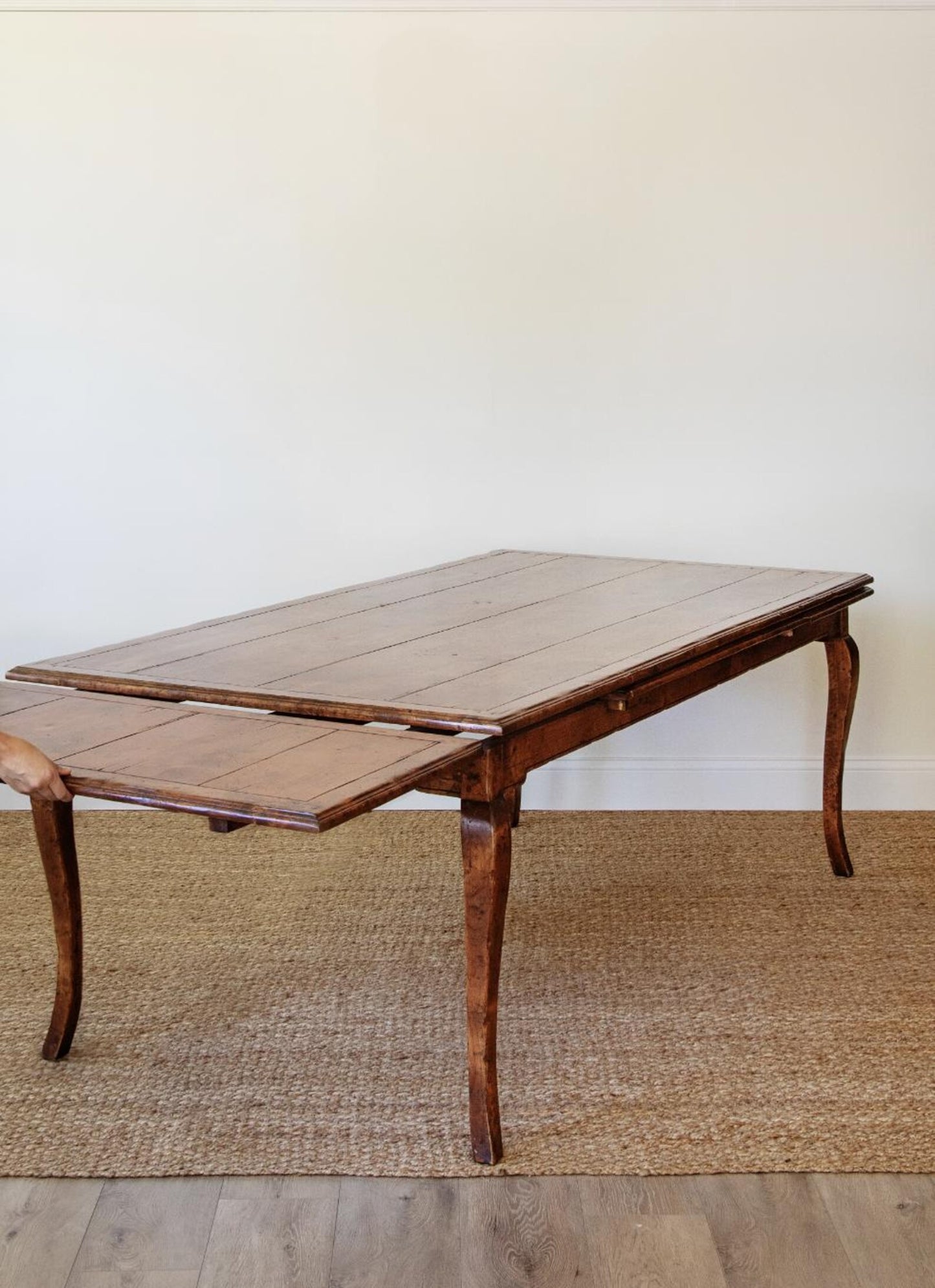 Guy Chaddock English Country Rustic Oak Farmhouse Dining Table | Extendable