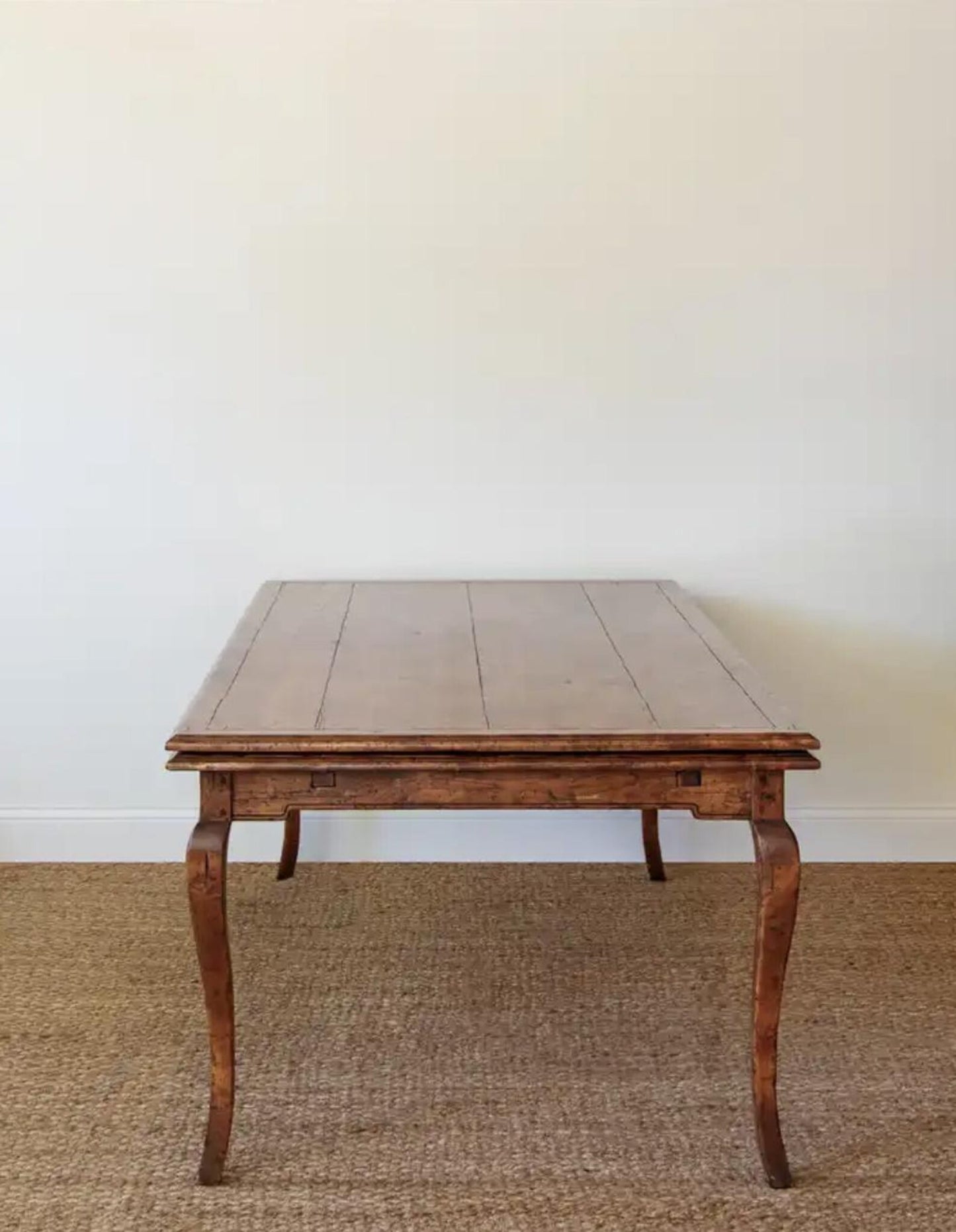 Guy Chaddock English Country Rustic Oak Farmhouse Dining Table | Extendable