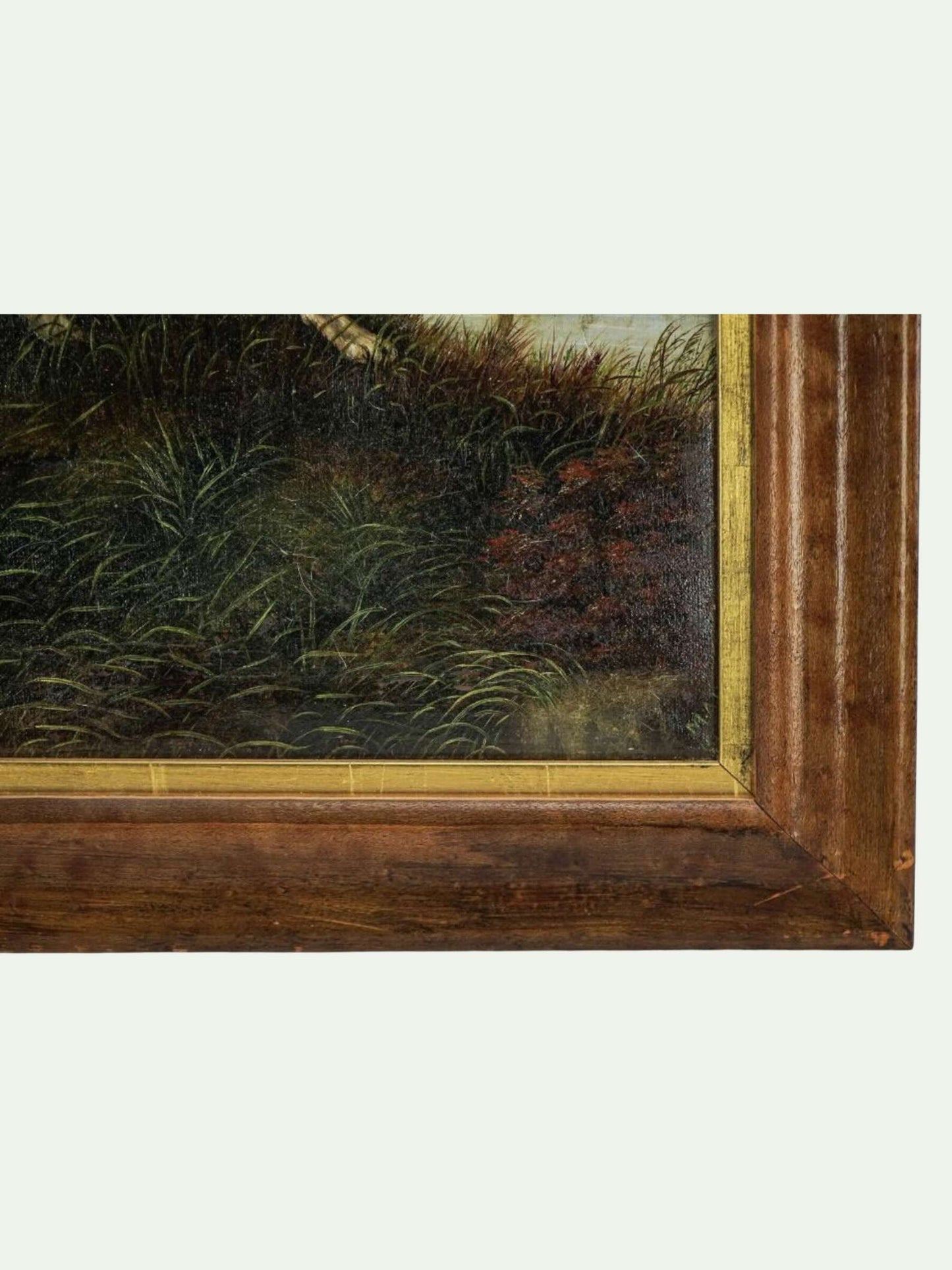 Hunting Scene Oil on Canvas | Pointer Retrieving Game Monogrammed MAH 1895