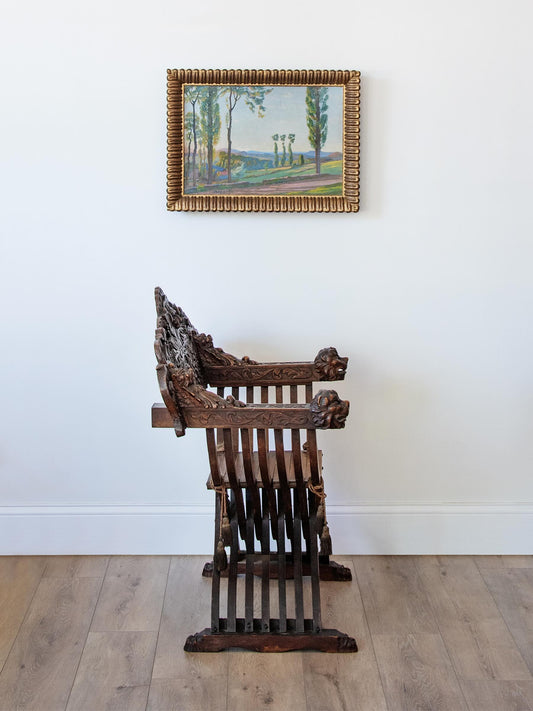 Italian Renaissance Revival Carved Walnut Savonarola | ca. 1870