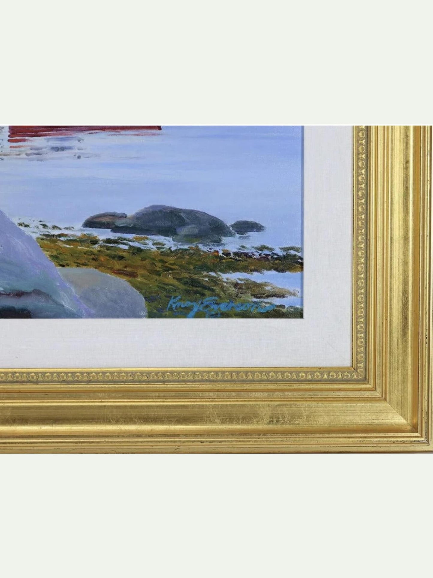 Knox Everson Signed Impressionist Coastal Harbor Oil Painting | Oil on Canvas