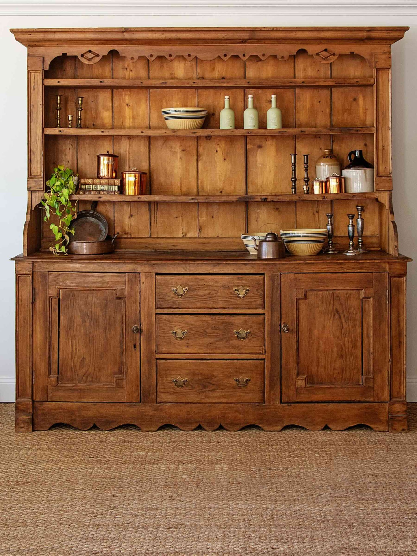 Antique English Pitch Pine Welsh Dresser | ca. 1890s