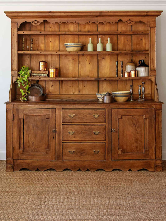 Antique English Pitch Pine Welsh Dresser | ca. 1890s