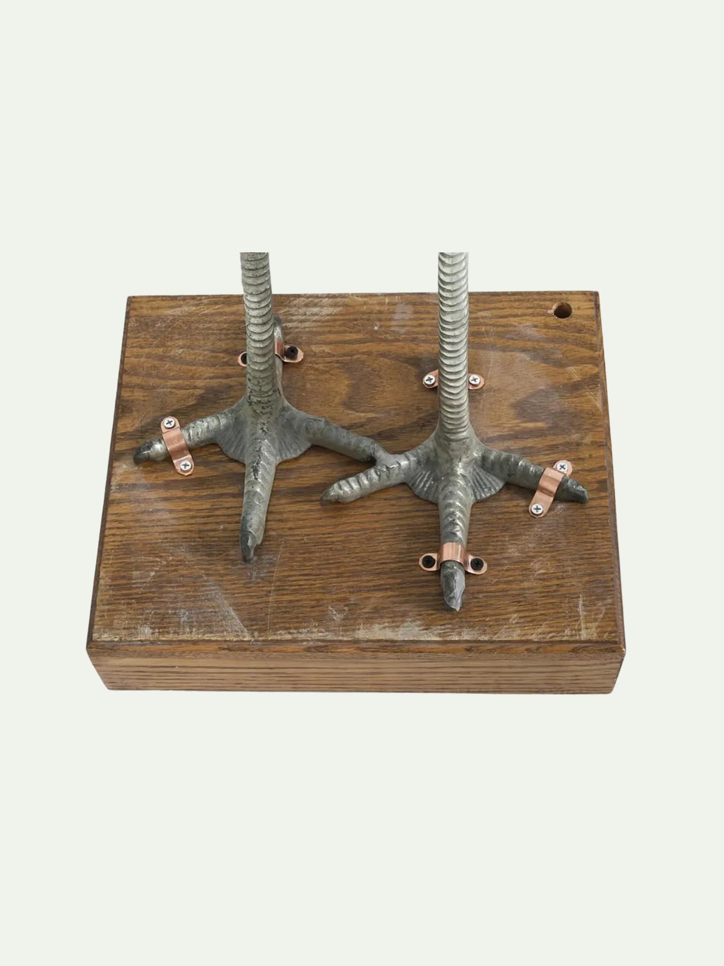 Monumental Pair of Silvered Crane Sculptures on Wooden Plinth Bases | 20th Century