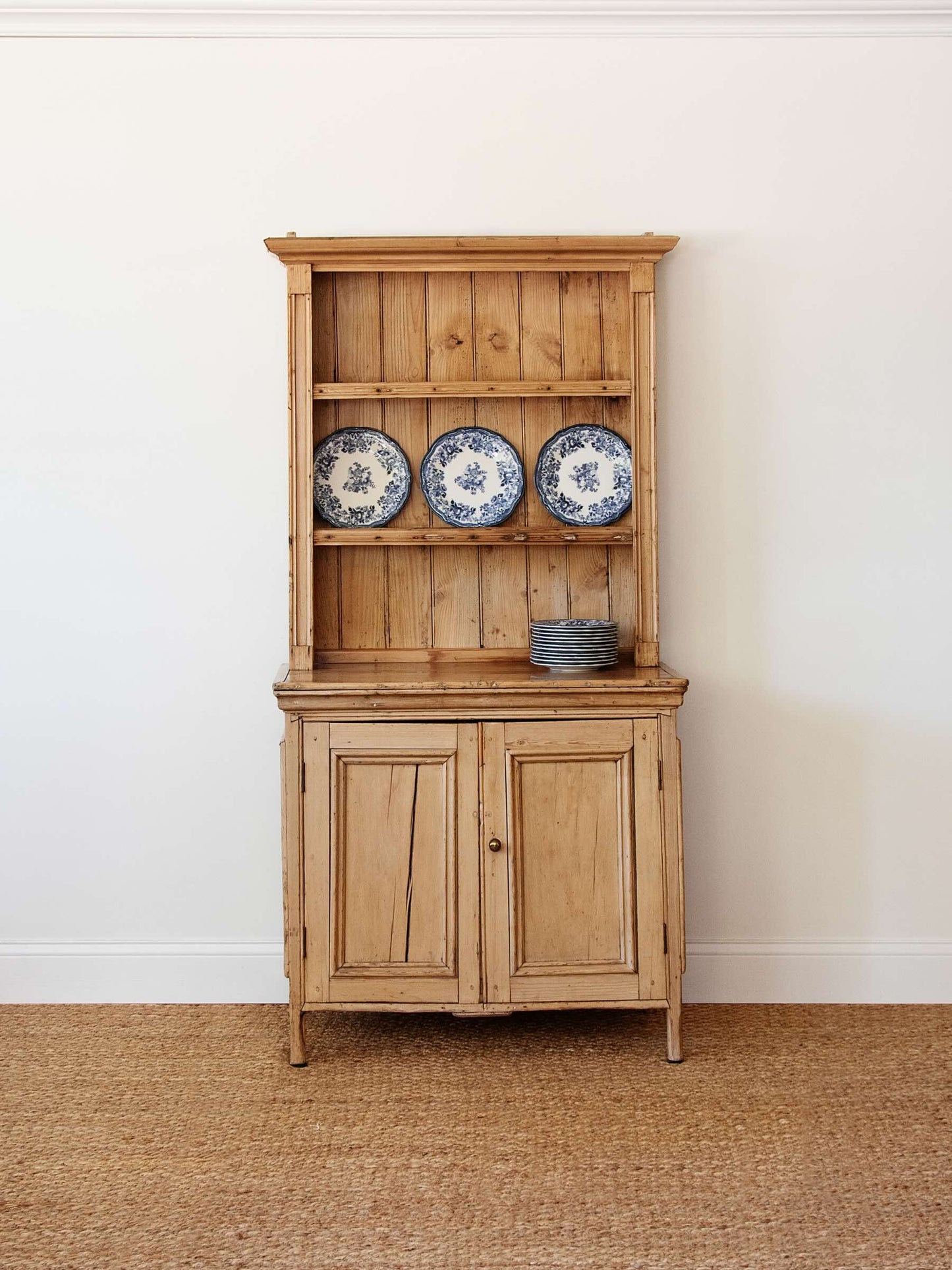 Petite English Pine Step-Back Hutch
