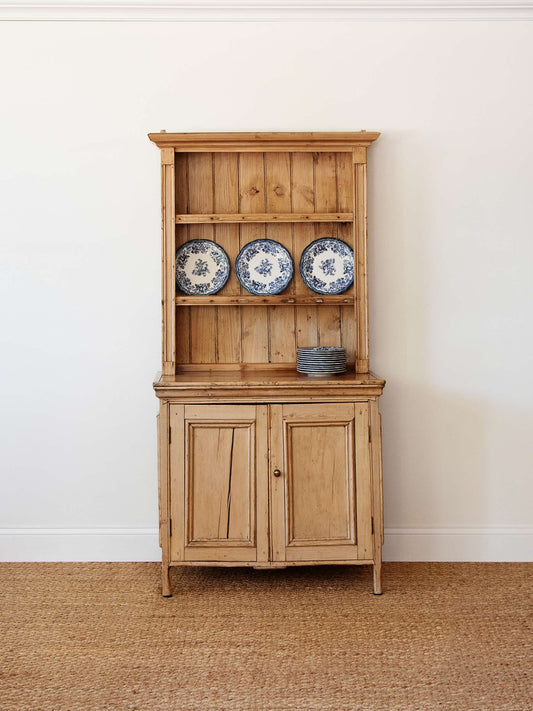 Petite English Pine Step-Back Hutch