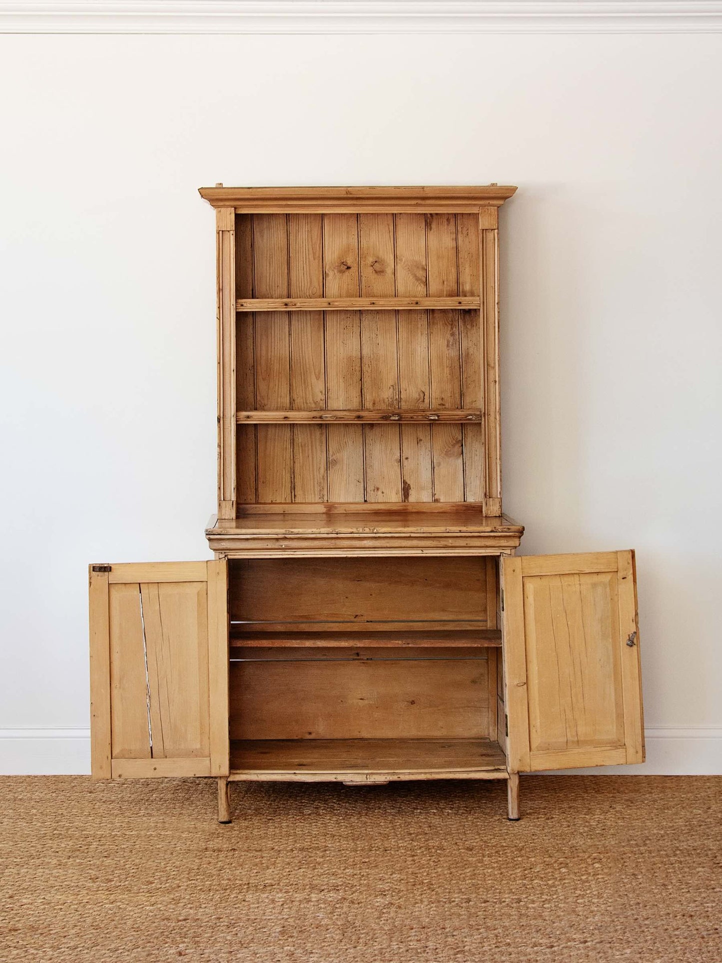 Petite English Pine Step-Back Hutch