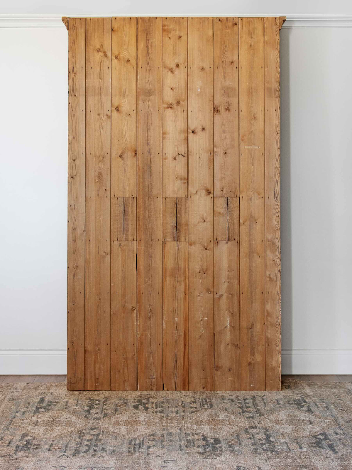 rustic pine country cabinet with glazed doors back