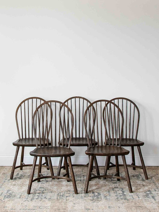 Set of 5 Hoop Back Handmade Windsor Chairs