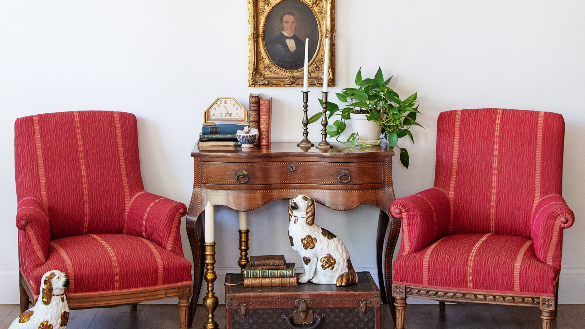 Pair of Two Red Chairs