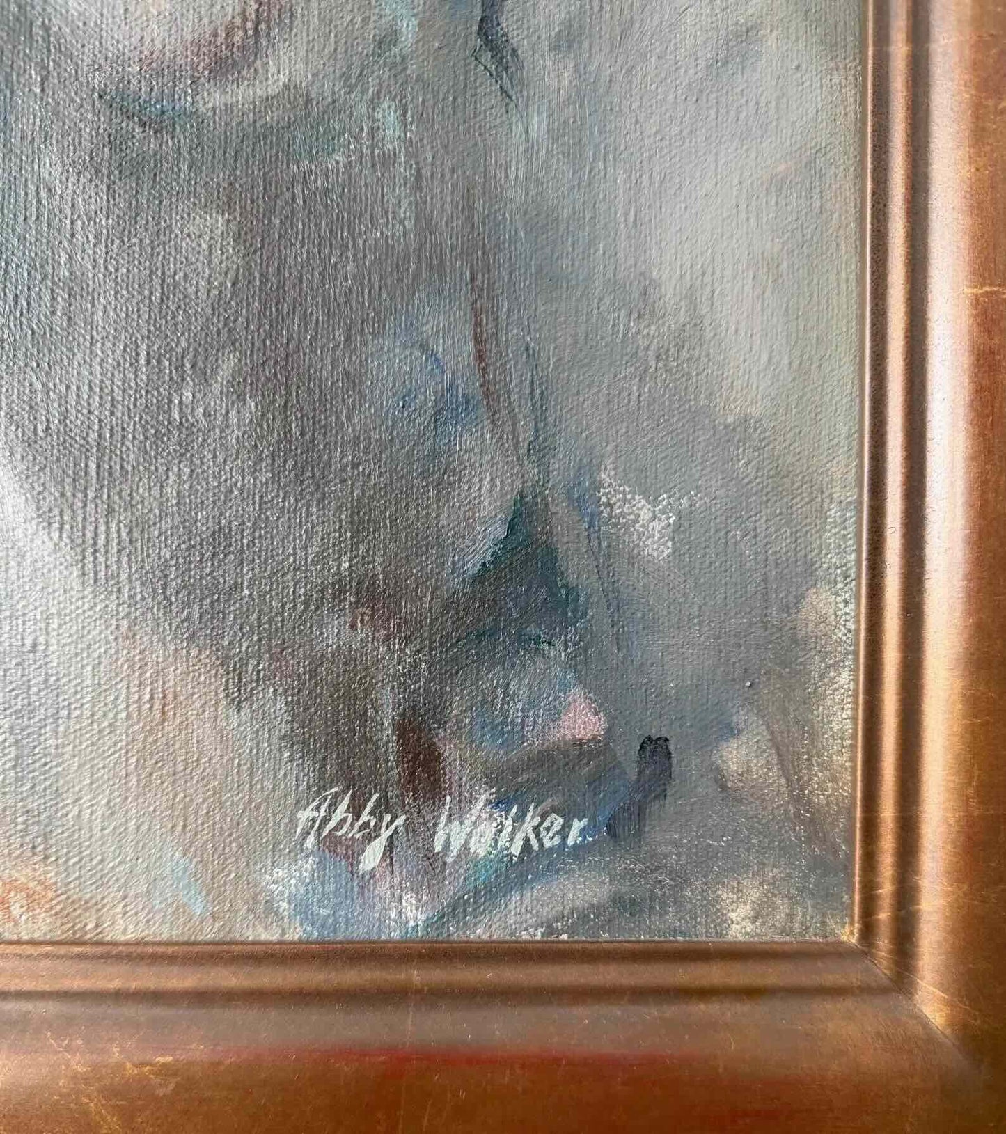 Vintage Oil on Canvas Portrait of a Boy | Signed Abby Walker