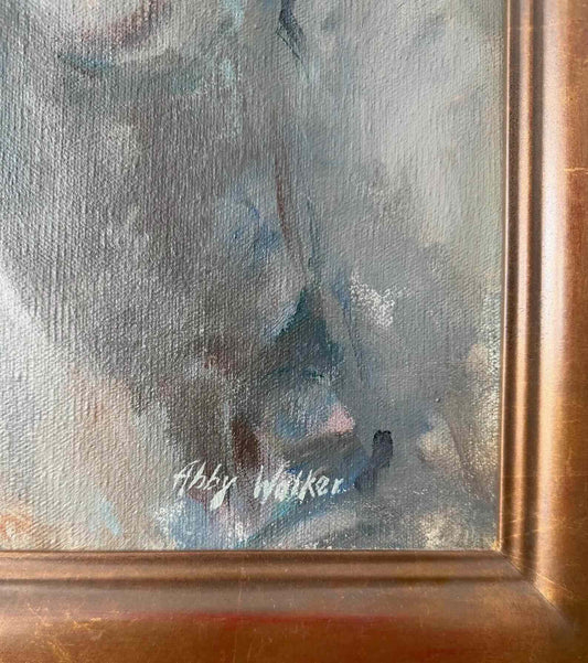 Vintage Oil on Canvas Portrait of a Boy | Signed Abby Walker